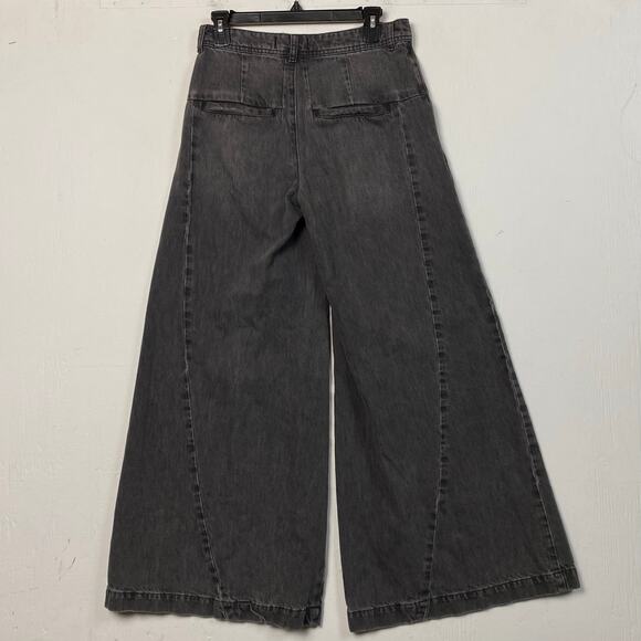 We The Free Equinox Black Gray Wide Leg Denim Trouser Jean Size 26 - Picture 7 of 10